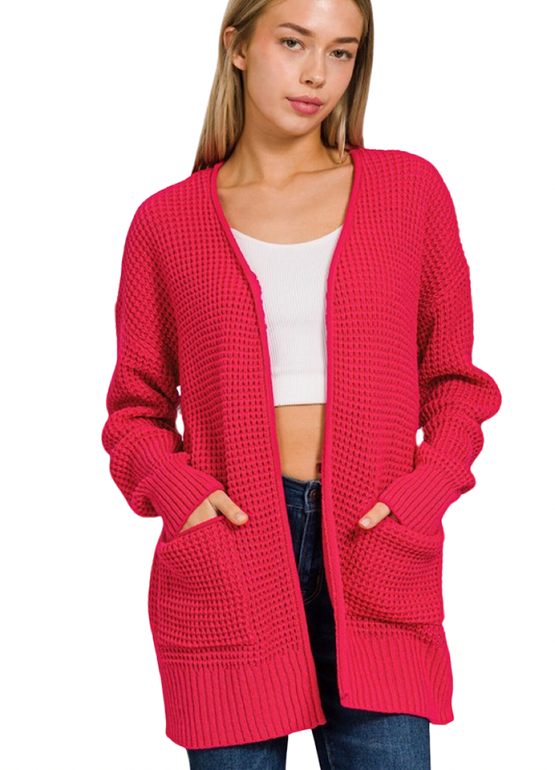 Waffle Knit Cardigan