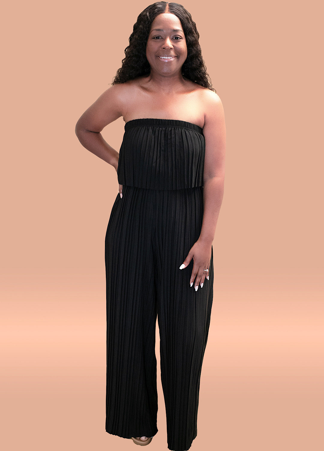 Sleeveless Pleated Jumpsuit
