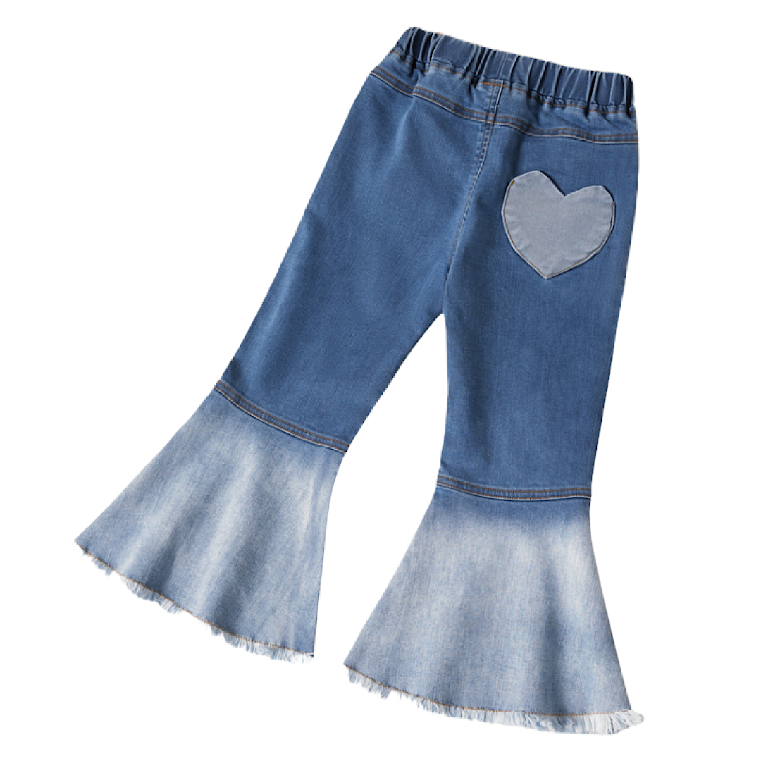 Light Blue Faded Wash Flare Jeans