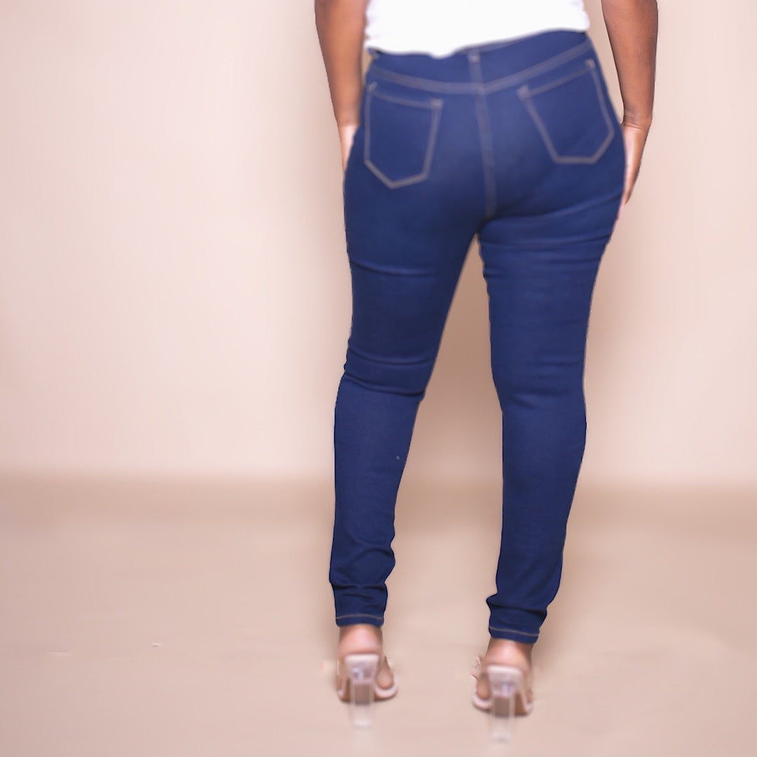 Dark Distressed Skinny Jeans
