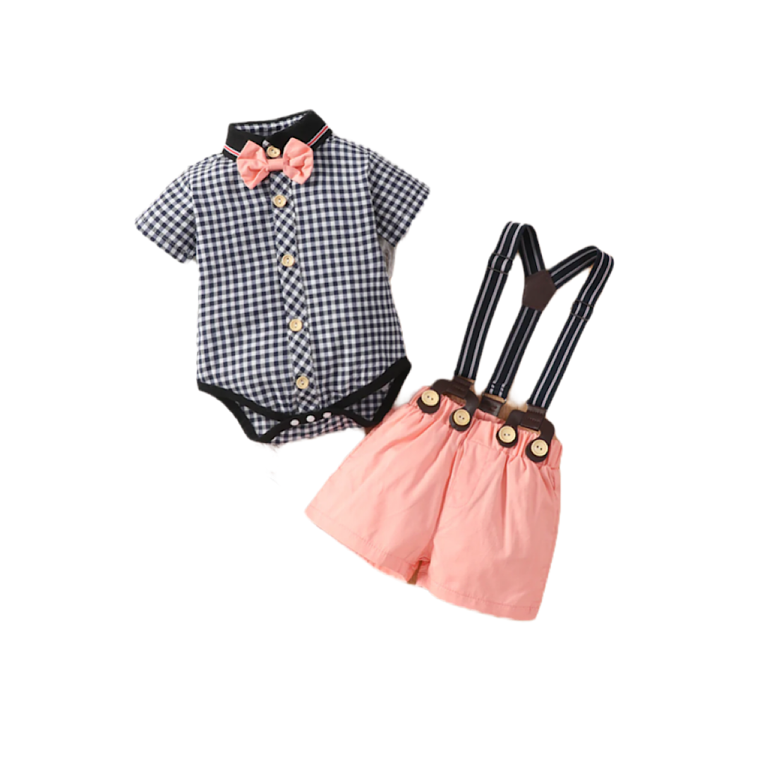 Boys Suspender Short Set