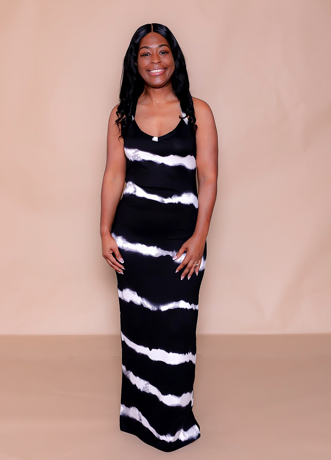 Stripe Tie Dye Maxi Dress Royal Three Boutique Stripe Tie Dye Maxi Dress Royal Three Boutique