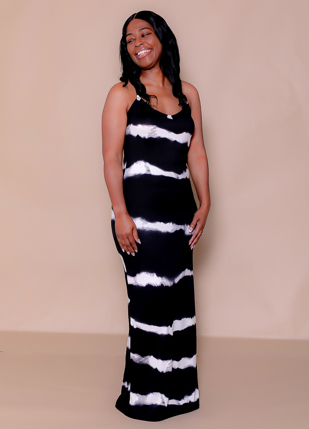Stripe Tie Dye Maxi Dress