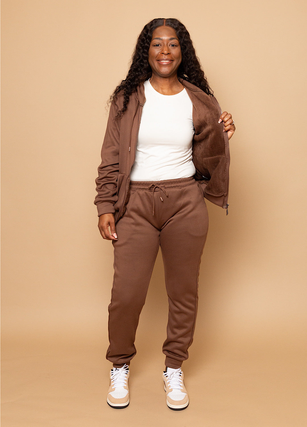 Velour Lined Jogger Set