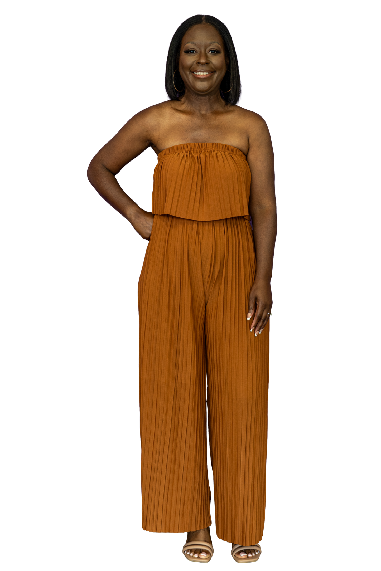Sleeveless Pleated Jumpsuit