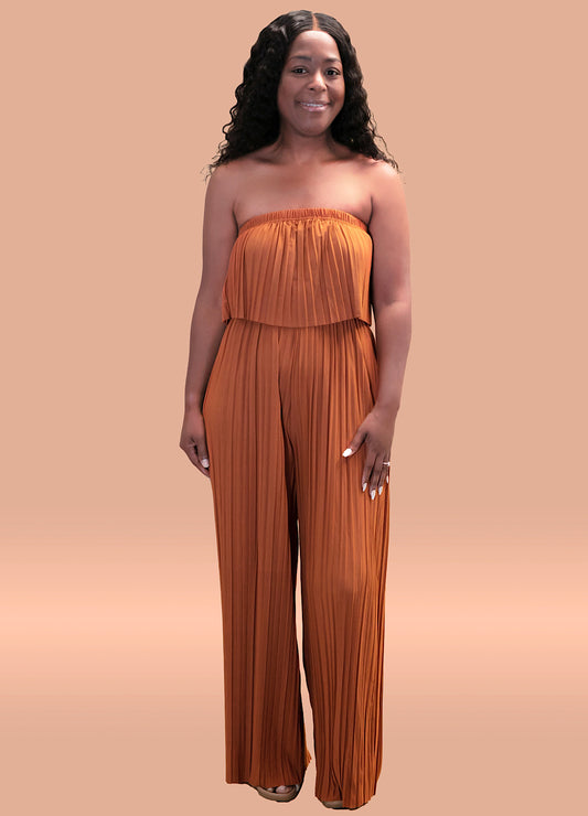 Sleeveless Pleated Jumpsuit