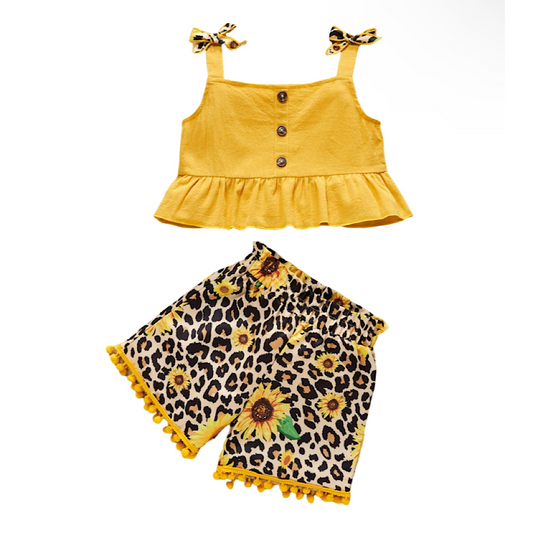 Sunflower Leopard Short Set